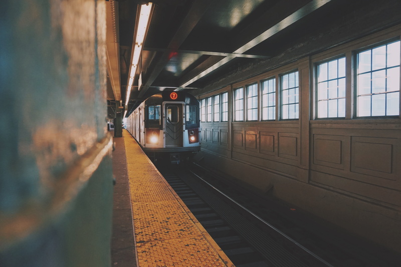 rail transportation, 7 line, ny, vehicle, transportation, daytime, railway, day, passenger train, no people, queens, public transportation, train, usa