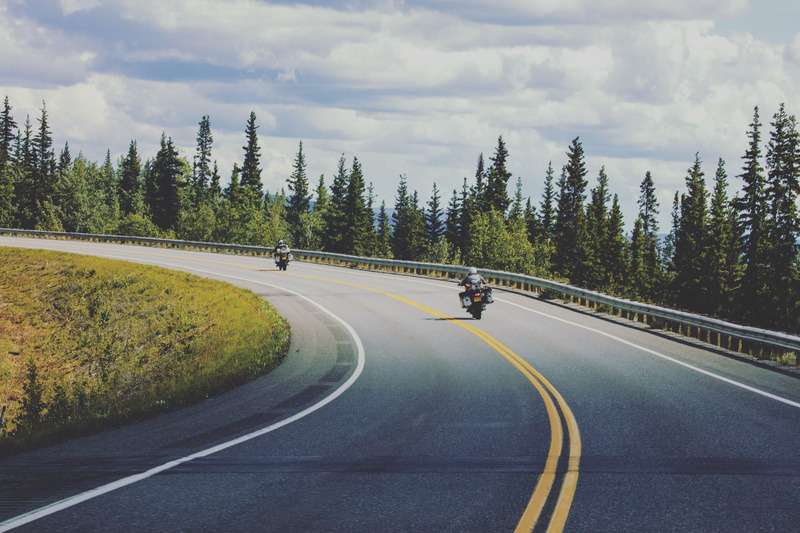 nature, day, man, road, mountain, abies, pine, non-urban scene, riding, yukon, sky, unorganized, human, symbol, way, marking, outdoors, vehicle, scenics - nature