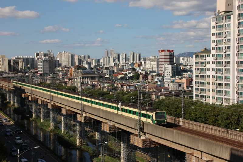 bridge, day, nature, cbd, rail, metro, bridge - man made structure, built structure, republic of korea, pier, commuter, electric train, office, traffic