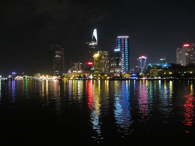 Saigon River, Cities, Vietnam, 1080P, Night, Bitexco Finacial Tower, Ho Chi Minh City