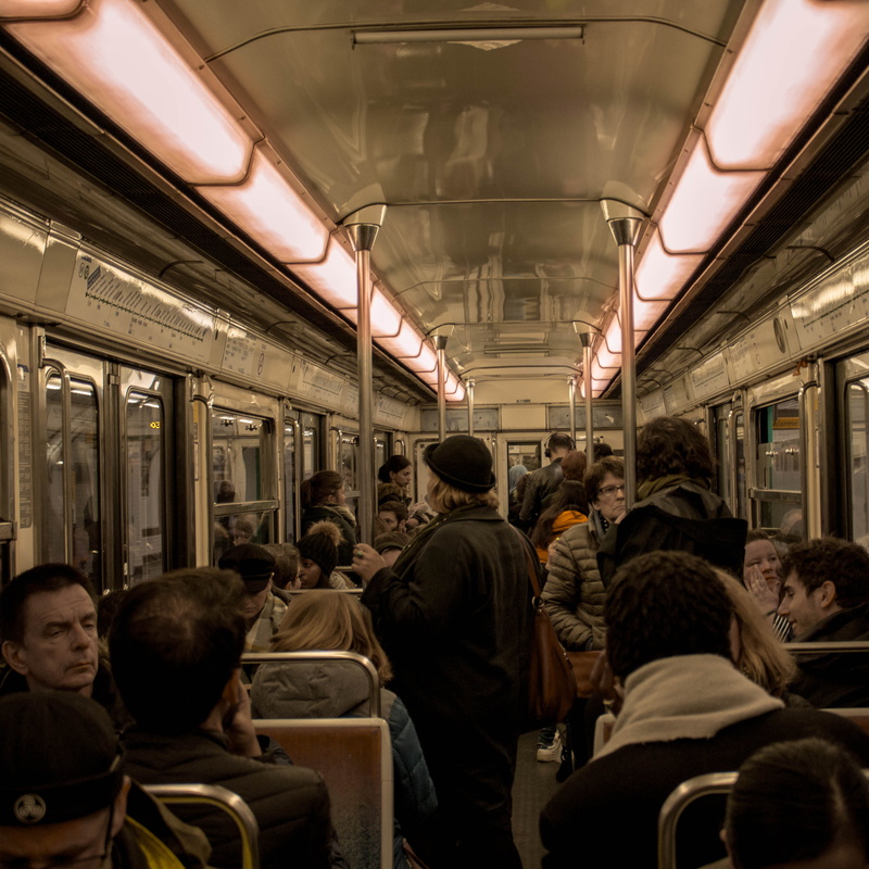 train station, lifestyles, subway, human, rail transportation, person, clothing, vehicle interior, crowd, commuter, train, transportation, group of people