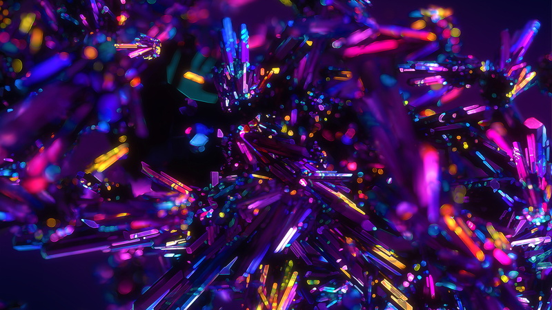 k, indoors, christmas, close-up, beauty in nature, Crystals, 4K, nature, Colorful, no people, lighting equipment, focus on foreground, abstract, decoration