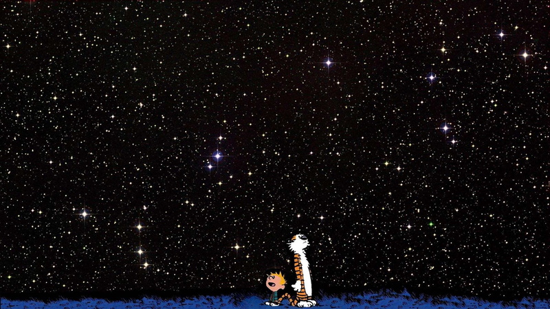 calvin and hobbes, hd, starfield, hobbes, comic, 1080P, calvin