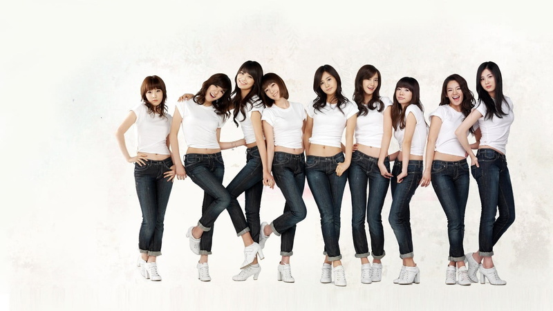 people, looking at camera, casual clothing, portrait, matching, Jessica Jung, full length, group, smiling, Girls Generation, Asian, SNSD, happiness, young men