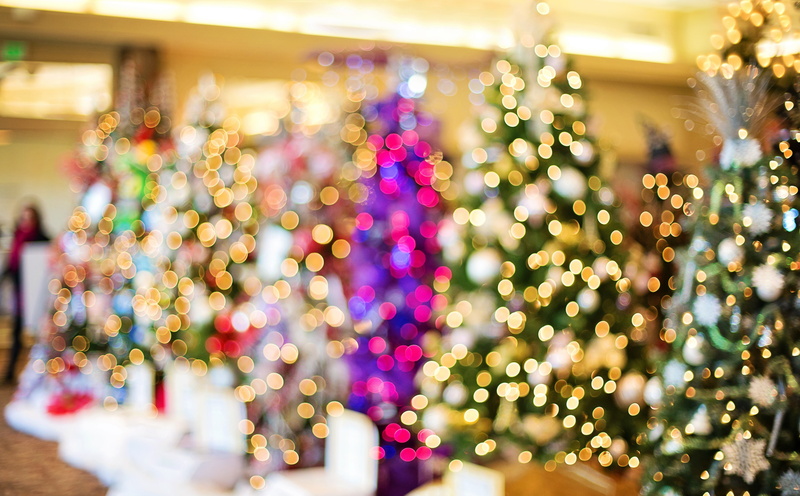 trees, glowing, light, bokeh, illuminated, christmas market, Holidays, sparkle, Lights, lighting equipment, shimmering, christmastrees, Blurred, outdoors