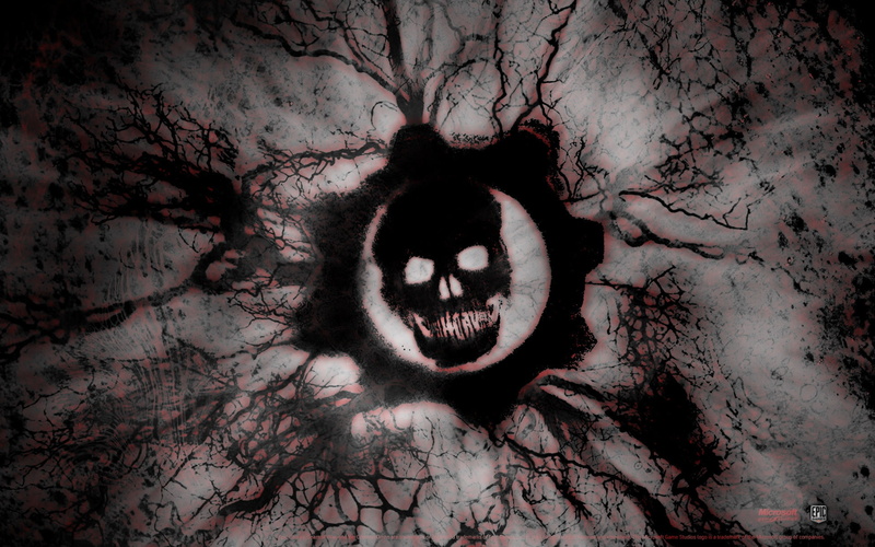 gears, 1080P, Cog, war, skull, game, hd, games, video, gears of war, art
