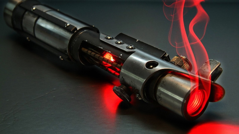 weapon, Red, Star Wars, handgun, crime, government, 1080P, social issues, violence, Lightsaber, sign, pipe, aggression, two objects, no people, studio shot