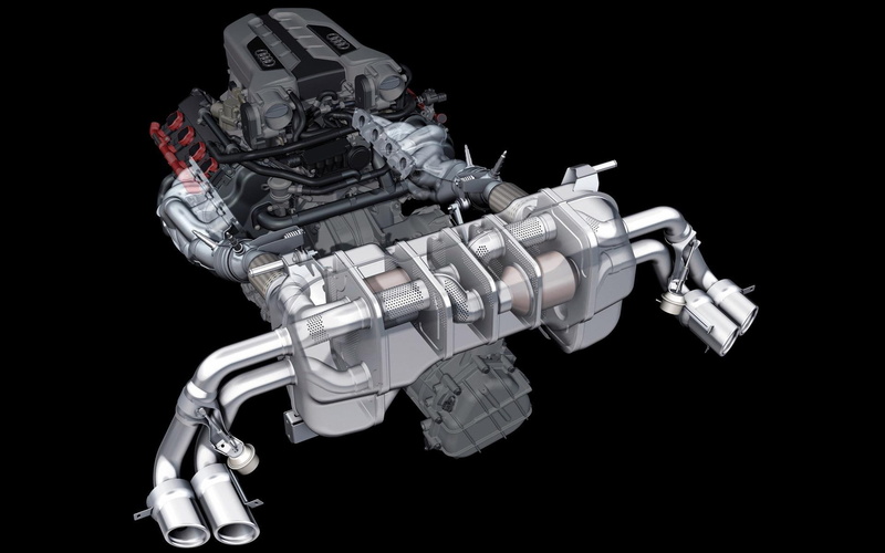 system, black, audi, exhaust, gray, engine, car, cars, 1080P, motor