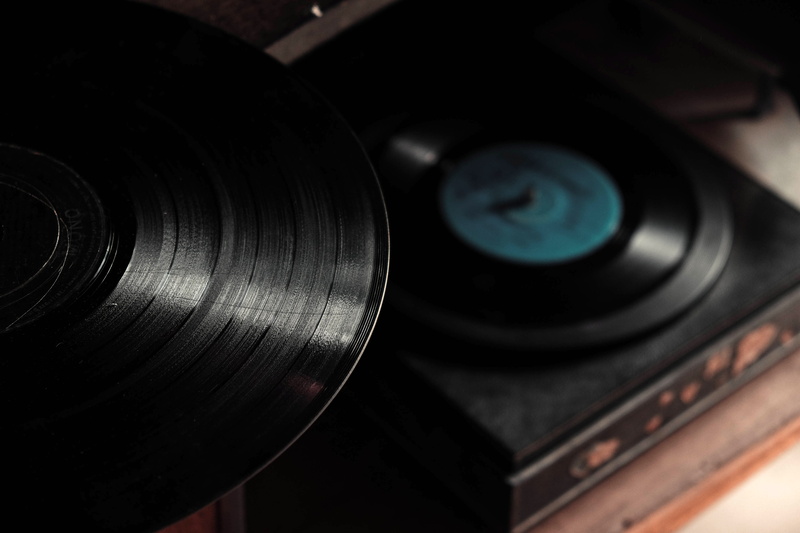 close-up, record disks, Record Players, music, record player needle, turntable, high angle view, black color, equipment, old-fashioned, players, audio equipment