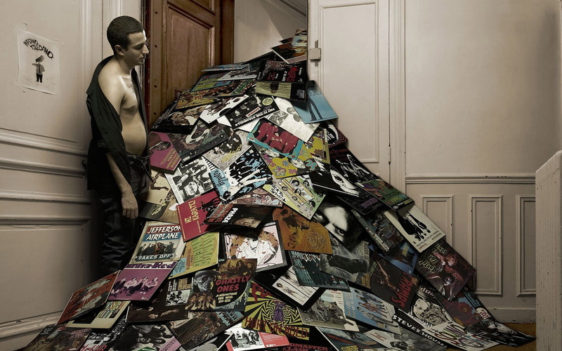 book, 720P, damaged, publication, untitled, day, stack, indoors, excess, abundance, heap, still life, large group of objects, music, messy, men, domestic room