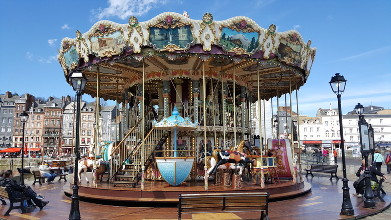 past, france, carousel, retro, 5K, incidental people, nostalgia, nature, normandy, sky, day, city, city life, vintage, le havre, amusement park ride, 50s