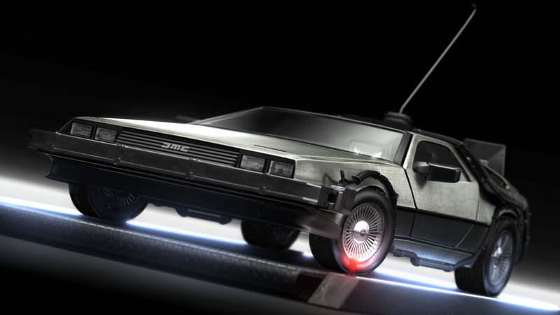 mode of transportation, dmc, close-up, science fiction, movies, Back to the Future, car, 1080P, transportation, luxury, no people, black background, vintage car