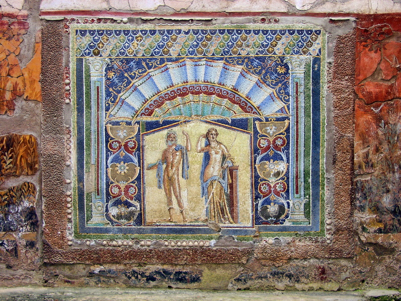 indoors, place of worship, heritage, vesuvius, built structure, ancient, sculpture, italy, architecture, belief, mural, 1080P, historical, no people, religion