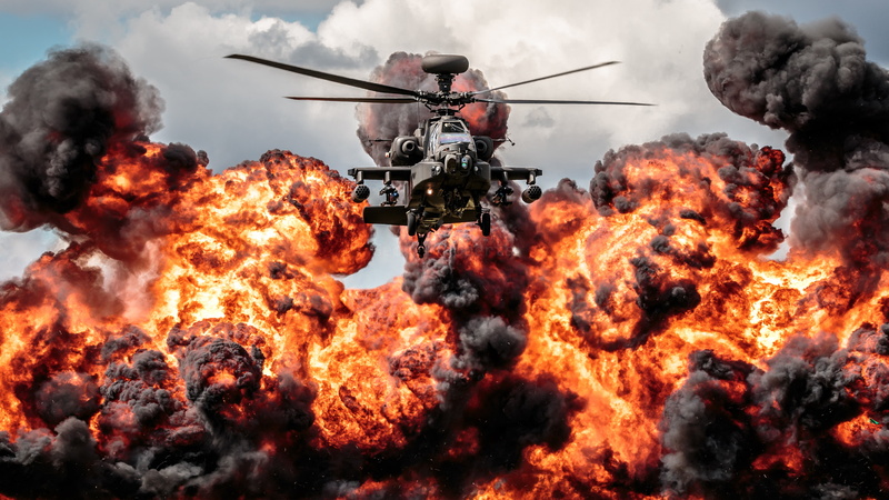 armed forces, explosion, fighting, nature, weapon, apache, helicopter, no people, hd, transportation, government, mode of transportation, exploding