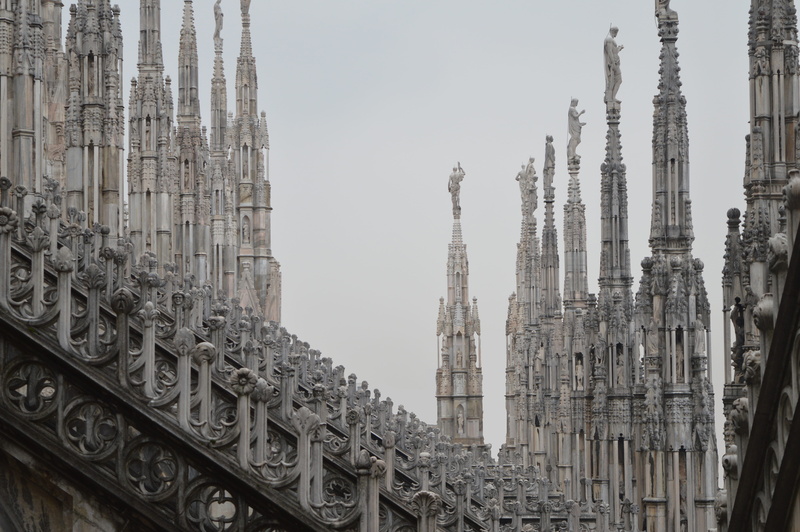 travel, italy, belief, gothic style, ancient civilization, built structure, tourism, milano, architectural column, building exterior, outdoors, sky, 5K