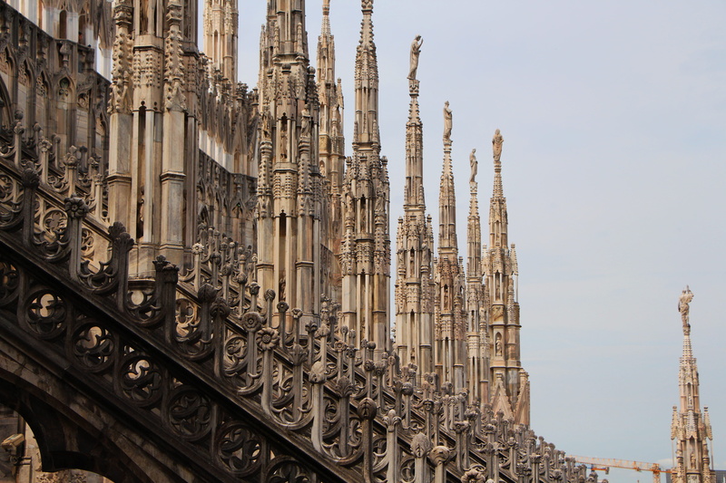 sky, architectural column, italy, building, travel, travel destinations, religion, tourism, day, built structure, duomo di milano italy, the past, ornate