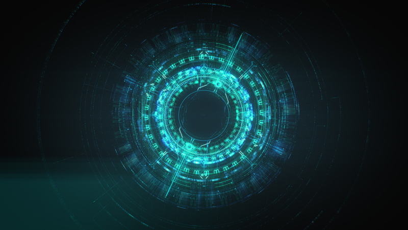 d, Warp Drive, cyan, light, Halo Wars 2, round, FTL travel, 2K, Concept art, HD