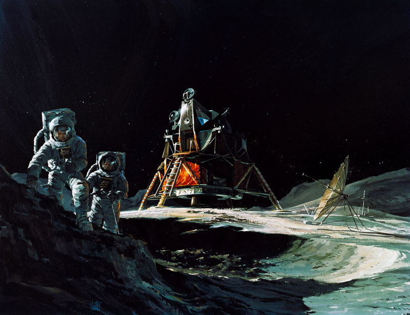 Apollo, Moon, NASA, concept art, astronaut, Lunar lander, 4K
