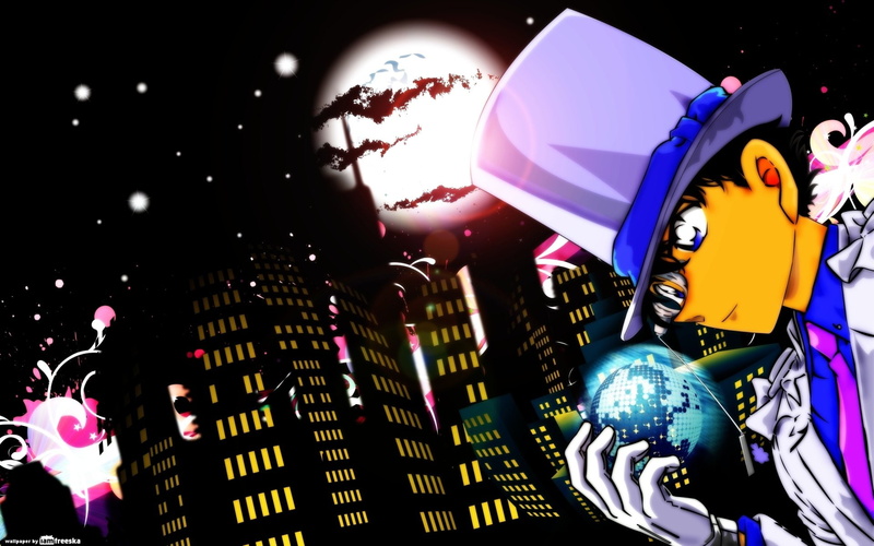 representation, sky, human representation, night, multi colored, Kaito Kid, Magic Kaito, decoration, Kaito Kuroba, outdoors, building exterior, nature