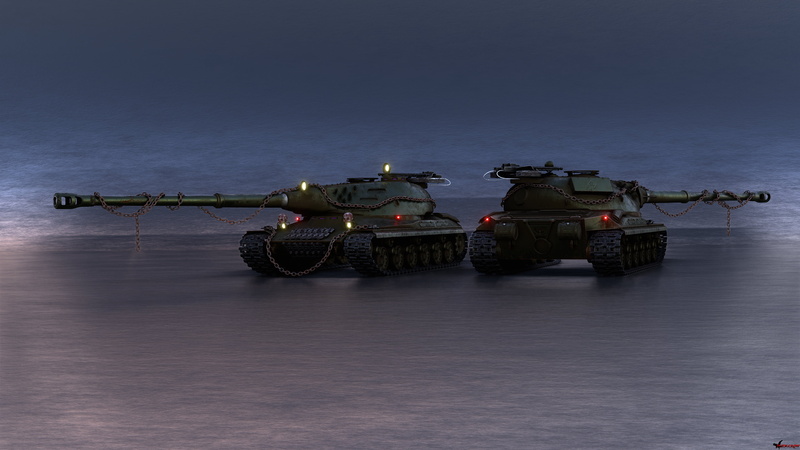 rust, chains, fictional, World War II, tank, 60TP, digital art, skull, 3D, lights, 4K, CGI