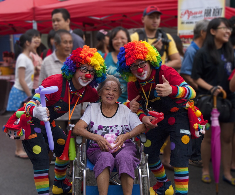party, carnival, show, front view, joy, humor, entertainer, day, fun, leisure activity, street, two, incidental people, daytime, clown, arts culture and entertainment