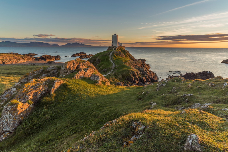 cliff, tower, gray, Anglesey, landscape, Newborough, rock - Object, near, scenics, coast, lighthouse, Wales, beach, 720P, ynys llanddwyn, outdoors, sunset