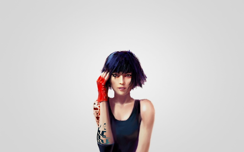 women, Mirrors Edge, beautiful woman, bangs, blue hair, copy space, hipster - person, front view, white background, young adult, hairstyle, adult, one person
