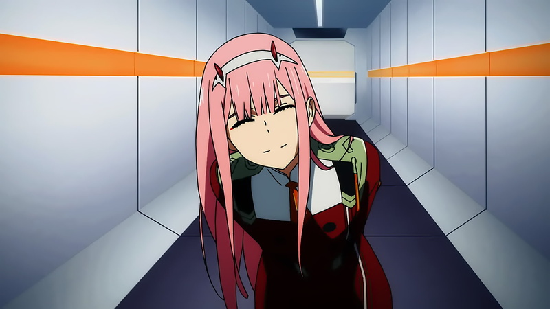 adult, anime girls, anime, wall - building feature, waist up, indoors, one person, red, real people, leisure activity, creativity, Zero Two (Darling in the FranXX)