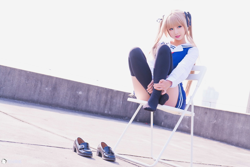 sitting, hair ribbon, anime, anime girls, chair, Sawamura Eriri Spencer, Zelizer Mbxer, long hair, schoolgirl, women outdoors, Saenai Heroine no Sodatekata