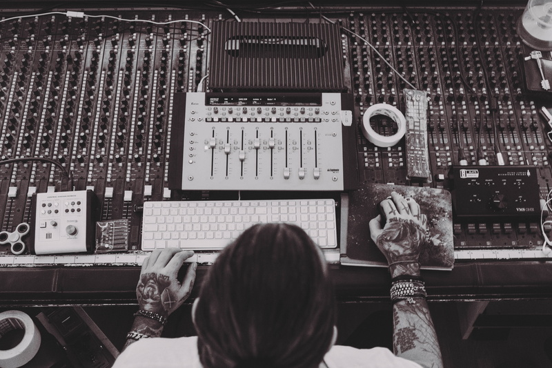 soundboard, person, working, bracelet, industry, engineer, audio Equipment, male, mixer, recording Studio, control, equipment, tattoo, electronics Industry