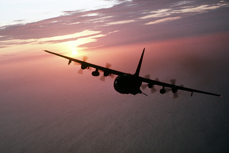 nature, low angle view, sunset, sun, motion, on the move, military, airport, cargo, transport, flying, flight, travel, 2K, mid-air, turboprop, silhouette