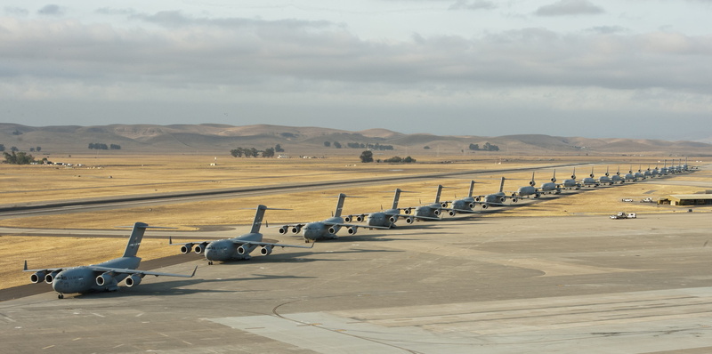 aviation, airport runway, air vehicle, training, travel, cloud - sky, elephant walk, airport, sky, globemaster, arid climate, sunlight, c-17, aircraft