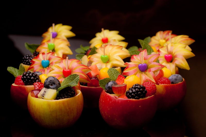 indoors, red, multi colored, variation, fruit, food and drink, strawberry, bowl, berry fruit, flower, 1080P, dessert, flowering plant, freshness, plant