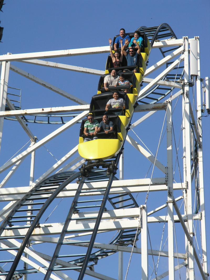 outdoors, full length, hardhat, funfair, people, joy, 2K, fair, fear, fairground, summer, nature, tracks, vacation, working, built structure, roller, lifestyles