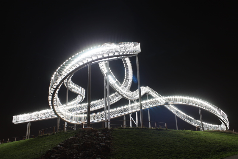 outdoors, nature, built structure, text, sky, night, illuminated, 4K, landmark, message, roller coaster, business, positive emotion, amusement park, western script