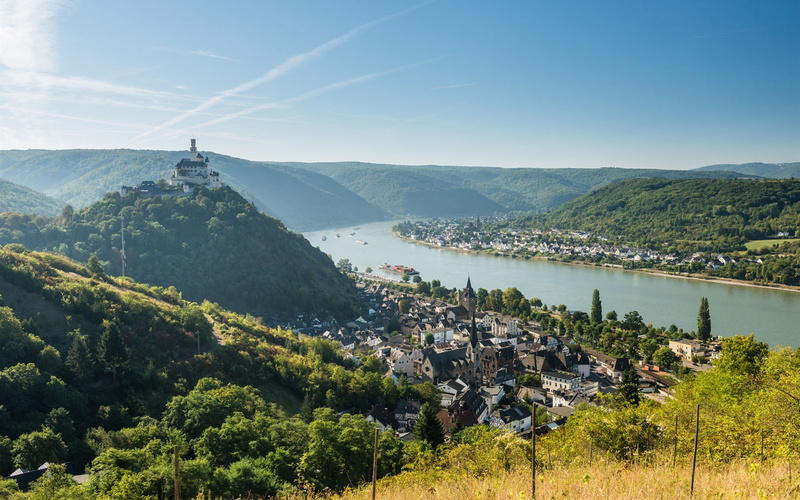 River, 1080P, Braubach, Germany, Castle, Town, Marksburg, Rhein