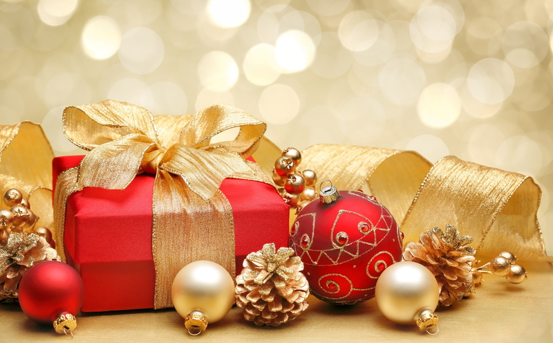 decorate, gold colored, snow, 5K, gifts, presents, decorations, religious, box - container, gift, christmas ornament, tied bow, no people, december, holiday