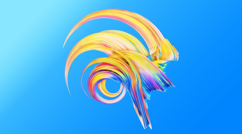 Colorful, yellow, Artistic, multi colored, Digital, vibrant color, Design, Bright, low angle view, motion, 2K, Loop, vibrant, Blue, colored background