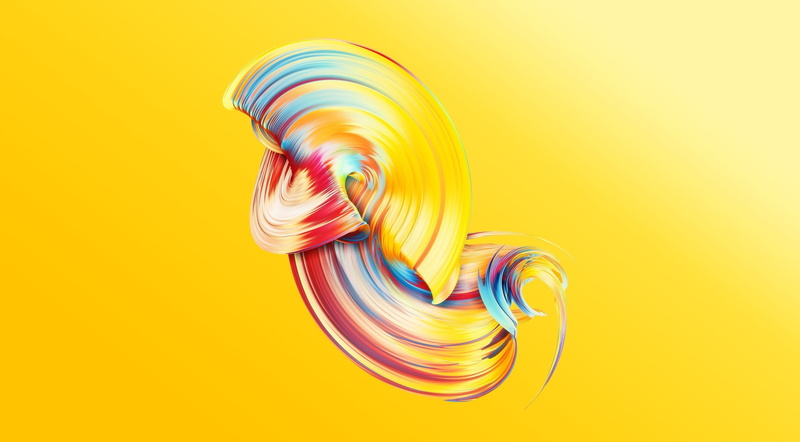 multi colored, background, Abstract, close-up, Loop, vibrant color, orange background, creativity, motion, Paint, spiral, studio shot, cut out, yellow background