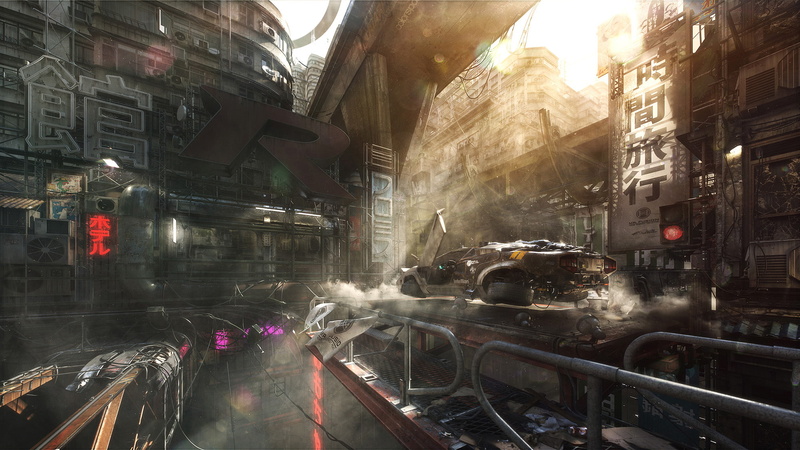 science fiction, 1080P, Cyber, DMC DeLorean, digital art, cyberpunk, fantasy Art