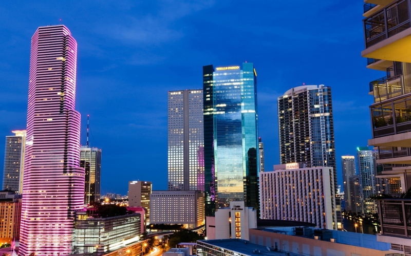 miami, background, city view, 1080P, florida, night lights