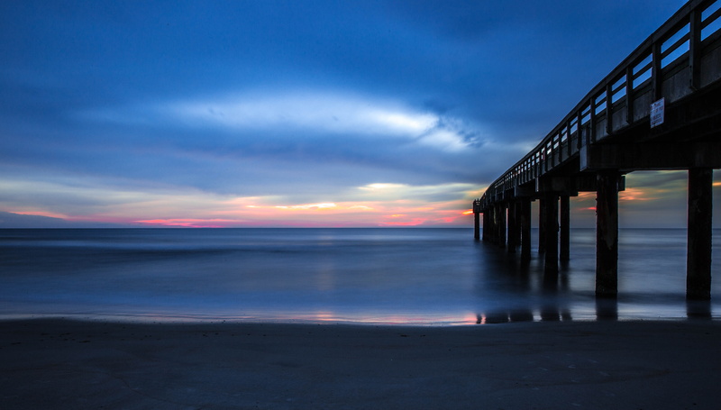 reflection, dawn, water, tranquil scene, cloud - sky, tranquility, sky, architecture, motion, scenics - nature, land, saint augustine beach, 5K, horizon