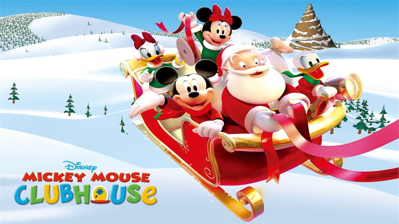 Minnie Mouse, Santa, women, celebration, Donald Duck, Daisy Duck, Mickey Mouse, happiness, TV Show, Disney, mammal, Sleigh, Christmas, people, multi colored