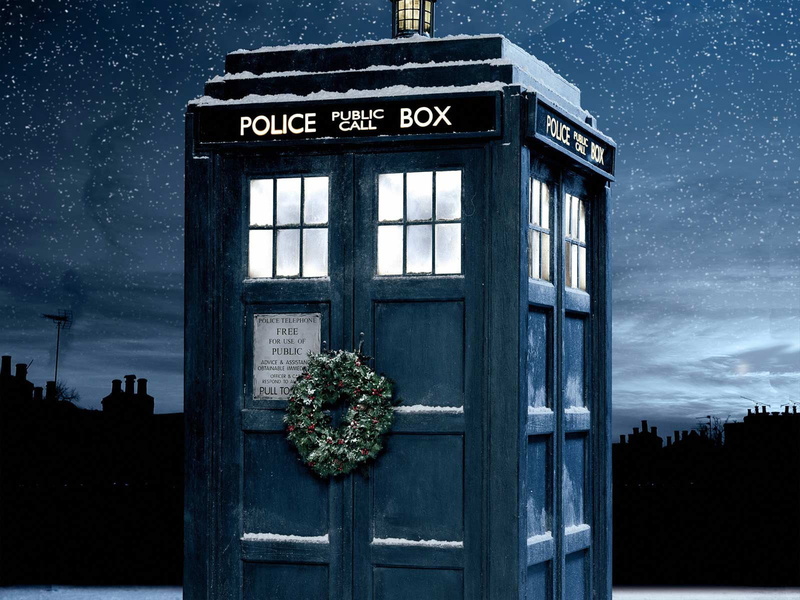 nature, 720P, Tardis, cloud - sky, Christmas, blue, window, western script, no people, outdoors, Doctor Who, built structure, police, star - space, text