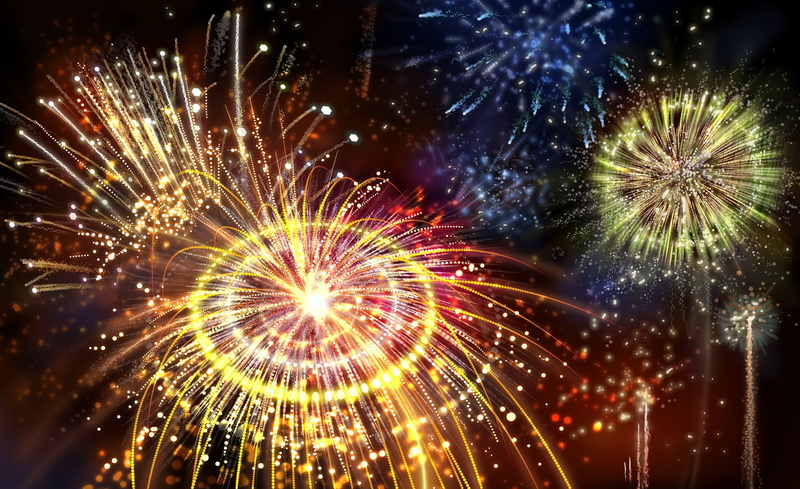happy new year!, firework - man made object, nature, firework, new years eve, long exposure, Fireworks, motion, colorful fireworks, no people, sparks, Holidays