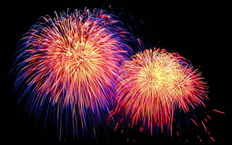 anniversary, nature, vibrant Color, celebration, The explosion, 1080P, showing, night, red, year, arts culture and entertainment, exploding, glowing, firework - Man Made Object