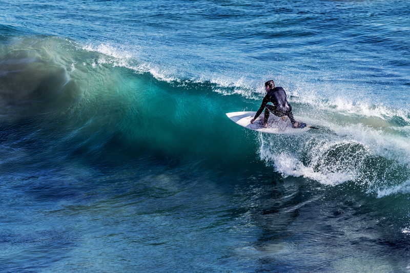 leisure activity, sports And Fitness, speed, men, surfing, wetsuit, surf, aquatic sport, surrounded, power in nature, water, blue, lifestyles, one person