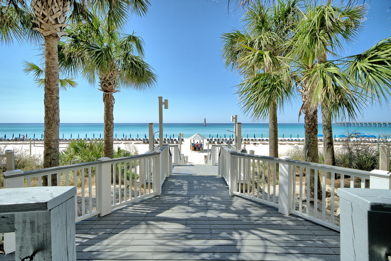 tropical climate, horizon, tranquility, water, tree, tranquil scene, panama city beach, the way forward, beach, panamacity, sea, sunlight, footpath, plant