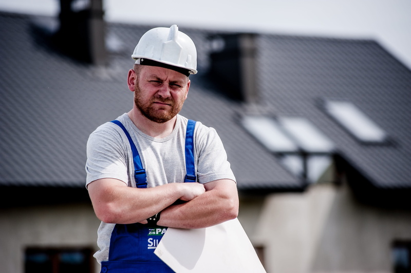 safety, focus on foreground, man, work, portrait, architect, occupation, wearing, working, looking at camera, standing, selective, photographed, pro, professional