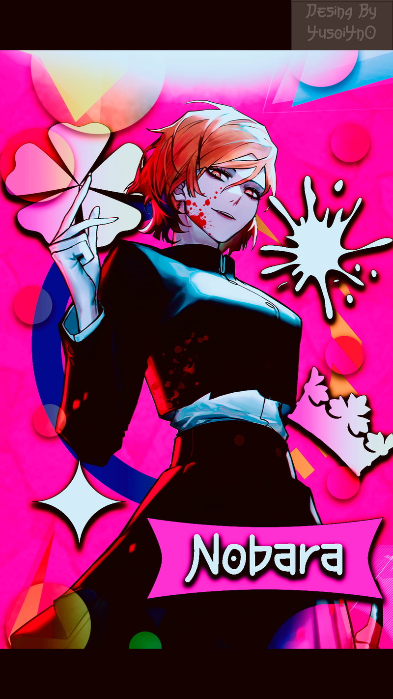 1080P, Jujutsukaisen, anime girls, redhead, colorful, shapes
